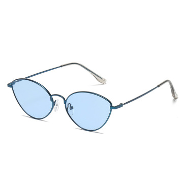 Fashion Cat-Eye Small Frame Colorful Sunglasses Men And Women Fashionable Metal Sunglasses