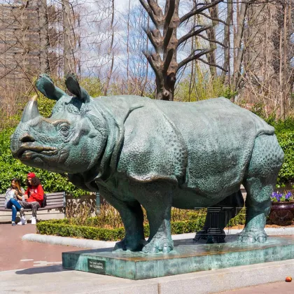 Outdoor Garden Decorative Bronze Rhinoceros Sculpture