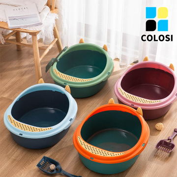 Thickened semi-enclosed pet cleaning basin