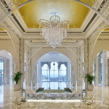 Drop shape metal crystal chandelier for living room bedroom Hotel hall custom pendant light