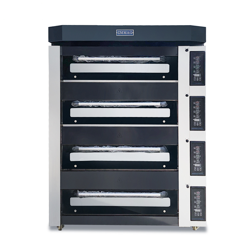 Zmmag Industrial Gas Oven with Steam and Stone Deck - 4 Decks, 20 Trays