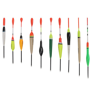 10pcs Fishing Float Bobber Mix 2g-6g Wood Float Set