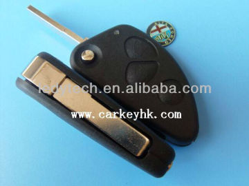 Good quality Alfa 3 button flip remote uncut key fob shell blank case cover housing
