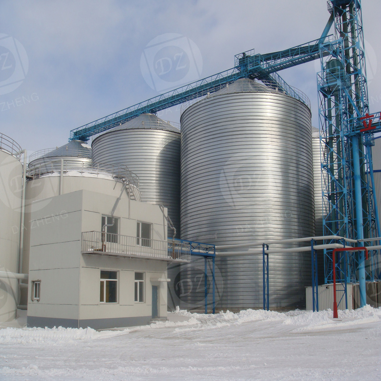 Ore powder storage nibble type steel plate silo