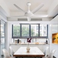 White ABS ceiling fan with remote control