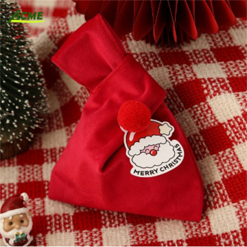 Tasto con coulstring di velluto - Borsa regalo per calze di caramelle di Natale di Babbo Natale