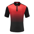 Camisa polo masculina seca de futebol com desgaste vermelho