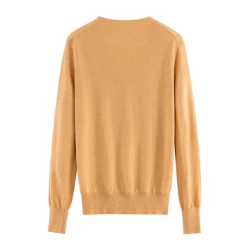 Orange Regular Knitted Sweater Custom Wholesale