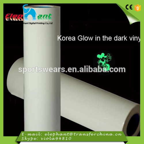 Glow in the dark vinyl/luminescent vinyl film for garment