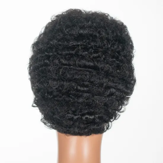 Wholesale India Hair Wigs for Black WomanShort length Afro Wig Machine Made Bob Wig Virgin Cuticle Aligned Hair