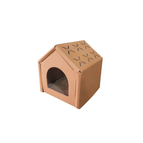 スクラッチパッド付きの快適なボール紙キャットハウス