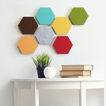 High Density Sound Proof Polyester Fiber Hexagon Acoustic Panels for Home Theatre