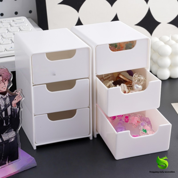 Smart Mini Desktop Organizer with 3-Section Drawers
