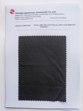 100% Recycled Polyester 300t F-D D-Ribstop pongee