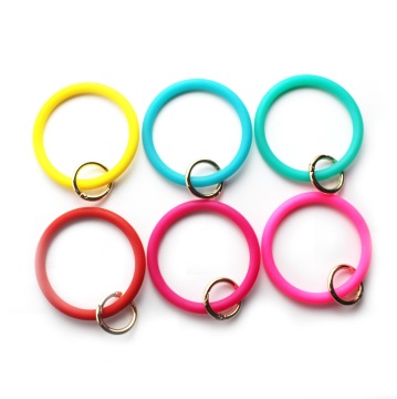 Wholesale Silicone Bangle Keychain Bracelet with Wristbands and Keyring