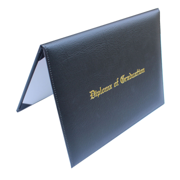 Black PU Leather A4 File Graduation Diploma Cover Certificate Holder