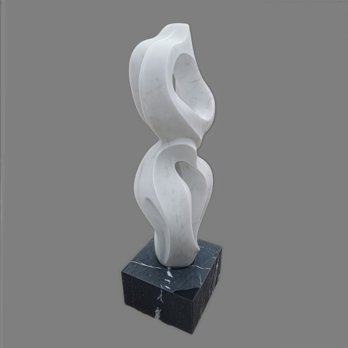 Contemporary Abstract White Marble Sculpture