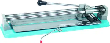 Tile cutter with backing plate and extension bracket
