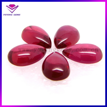 AAA rose red ruby flat back pear cut corundum