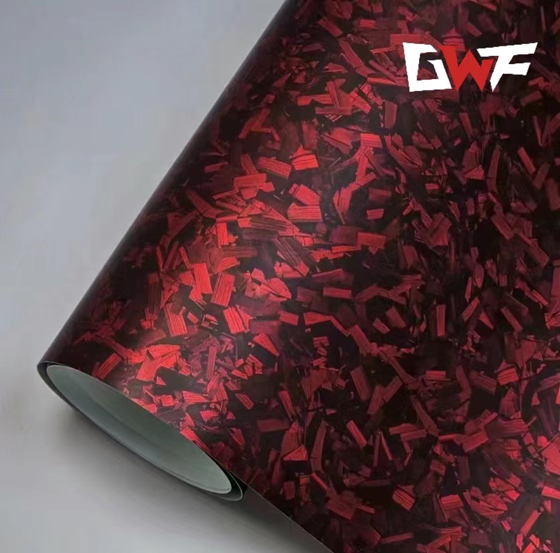 Película de envoltura de automóvil de fibra de carbono rojo brillante