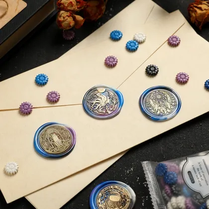 Wholesale Sunflower Paint Wax Bag - Pearlescent Mixed Color Seal Wax Stamp Seal