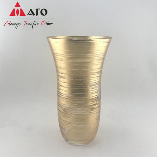 ATO Flower Vase Shape Gold Glass Plated Vases