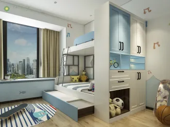 White Oak Customizing Kid's Bedroom with Bunk Bed