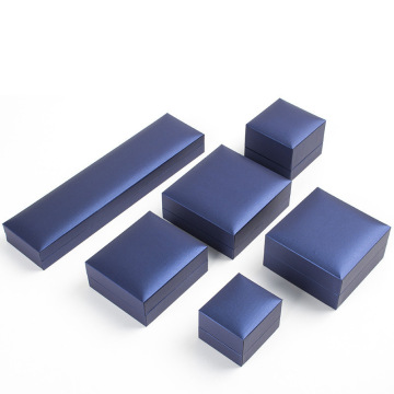 Embalaje de cartón azul de cartón Bisagra de regalo de joyería de lujo
