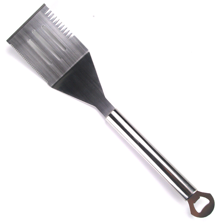 Slotted turner with bottle opener