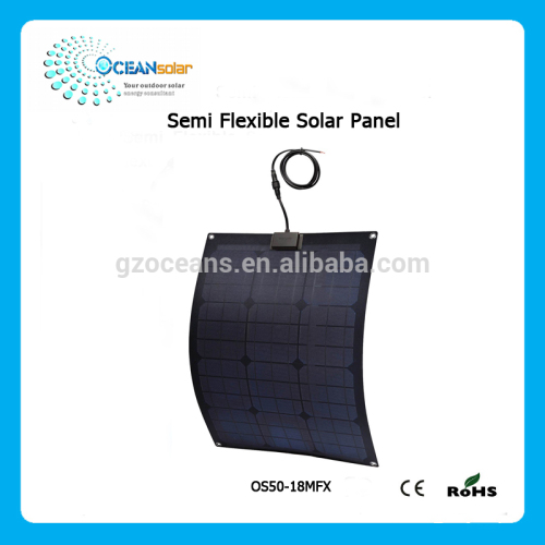 50W High Effeciency Monocrystalline Silicon Cell Semi Flexible Solar Panel