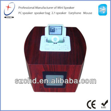 portable wooden subwoofer stereo speaker for iphone ipod mp3 desktop