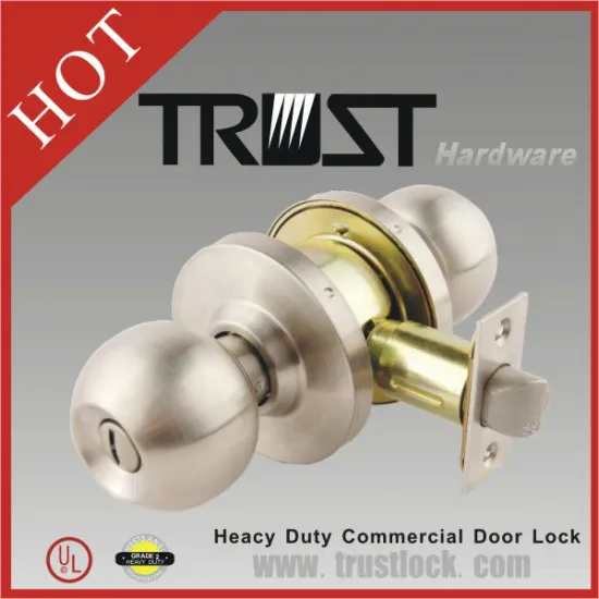 TRUST 4372SS-BK: Grade 2 Knob Commercial privacy lock