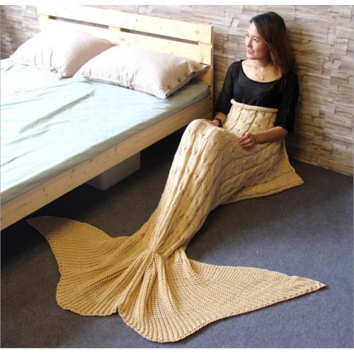 2017 Latest Soft Knitted Crochet Mermaid Tail Blanket