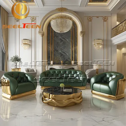 Modern Luxury Family Living Room Furniture: Chesterfield Villa Love Seat Sofa
