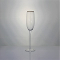 Crystal Gold Rimmed Champagne Flutes Coupe Glass Set