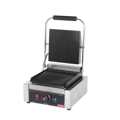 Single Head Cast Iron Electric Contact Panini Grill Sandwich Toaster Contact Grill