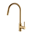 Kitchen Faucet 360 Degree Hot And Cold Kitchen Mixer Dual Sink Rotation Pull out Brushed Gold Water Tap