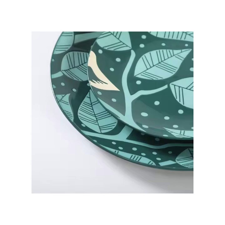 Hot Selling Dinner Set with Pad Printing and Color Glaze Stoneware Ceramics