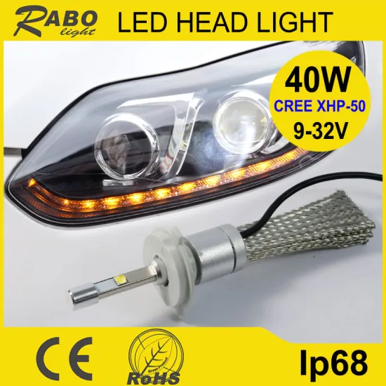 2016 High power auto car accessories 6000k ip68 led headlight h4
