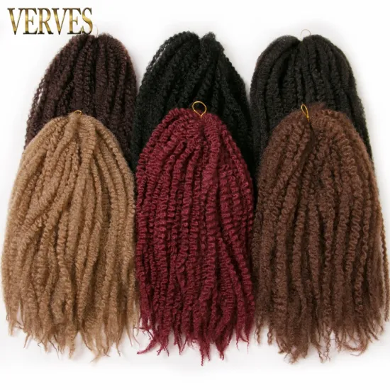 Afro Kinky Braiding Hair 18 inch Synthetic Crochet Marly Braids Hair extensions 30 strands/pack Natural black ombre