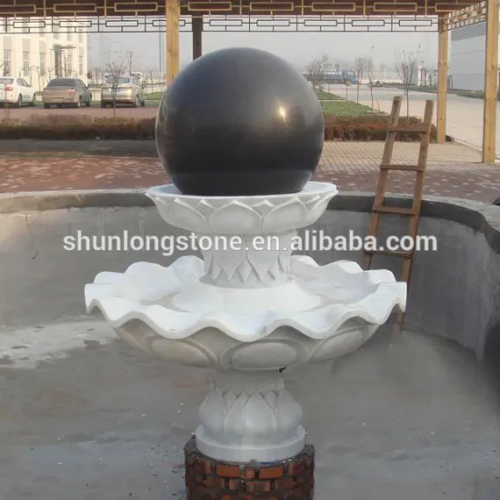 Black Granite sphere ball,White marble fountain,stone fountain