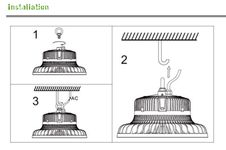 LED High Bay installation