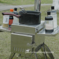 304 Stainless Steel Outdoor Multipurpose Folding Wood Burning Stove: Modern Design Kamp Malzemeleri