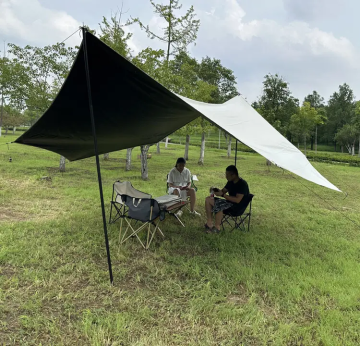 Portable Folding Outdoor Sunshade Tent - Camping Canopy with Silver Plated Sunshade