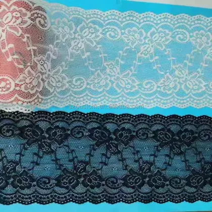 Elastic Stretch Trimming Lace Socks Knitted Webbing Garment Elastic Lace Trim for Lingerie