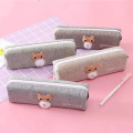 Custom lovely cat style canvas pencil case