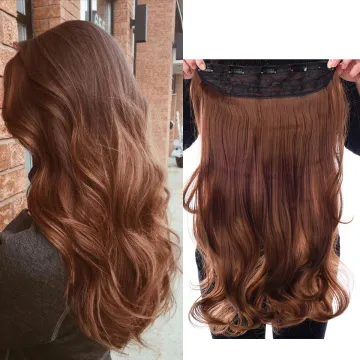 24 inch Soft Long Natural Blonde Brown Black Water Ocean Wavy One Piece Clip in Hair Hairpiece Synthetic Hair Extensions