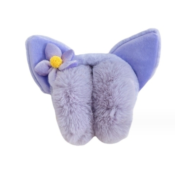 Cute Flower Plush Foldable Ear Muffs for Winter Warmth