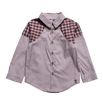Boy's shirt/gingham check shirt, made of 100% cotton, long sleeves