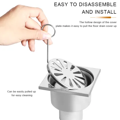 Modern Square Stainless Steel Floor Drain SS304 for Bathroom Showers